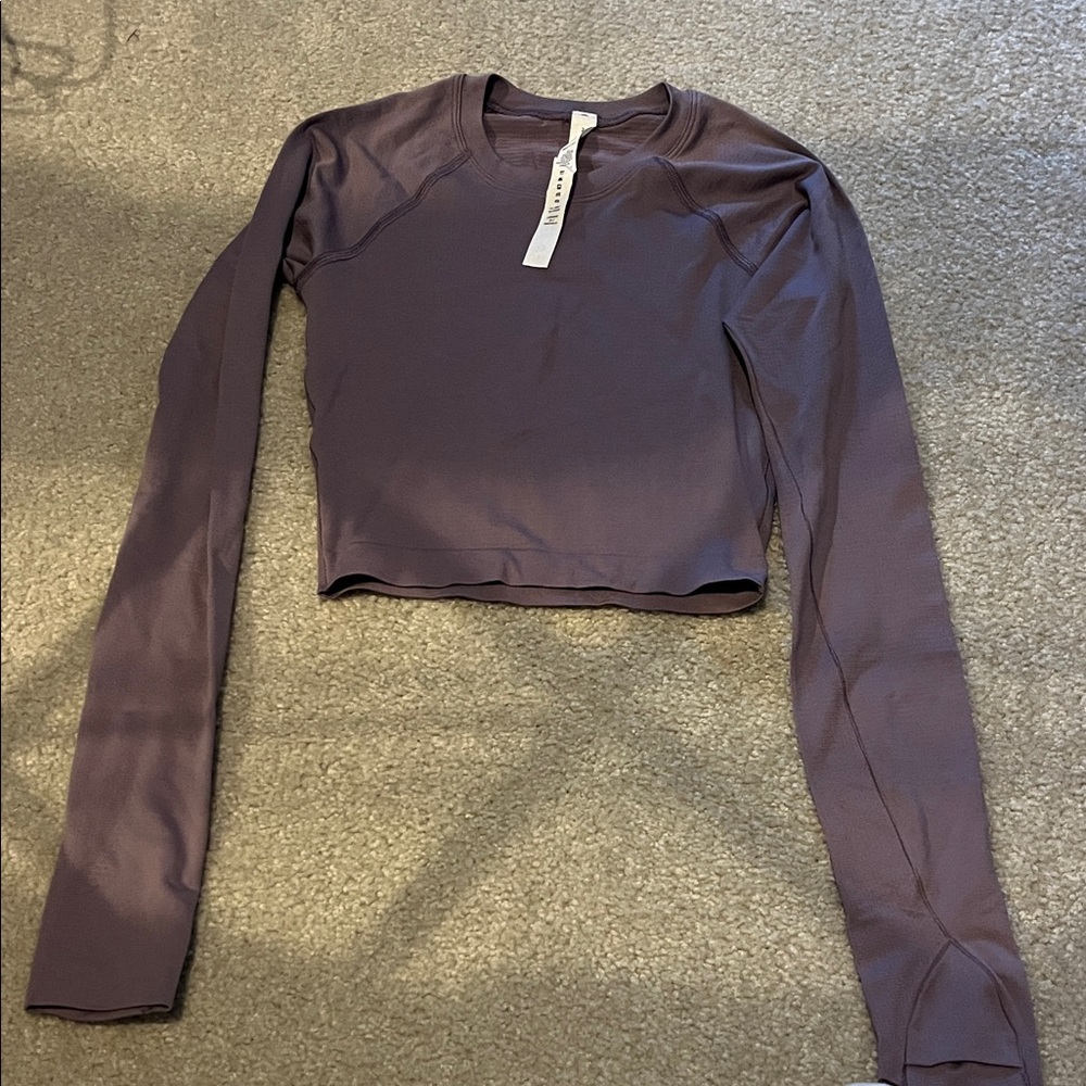 lululemon athletica Long Sleeve Crop Top in Purple